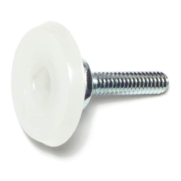 Midwest Fastener 1/4"-20 x 1" Natural Nylon Plastic Coarse Thread Swivel Furniture Glides 6PK 66911 - main